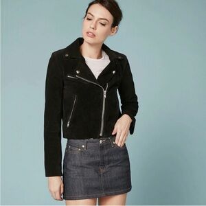 Reformation Genuine Suede Slate Jacket in black, Sz. XS